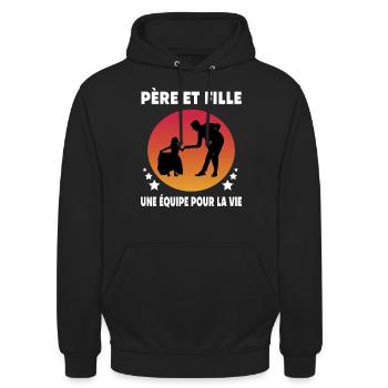 Dad Father and Daughter Vintage Humor Father - Unisex Hoodie - black - Front - Alina (178cm) & Michal (187cm)