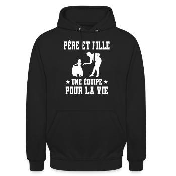 Dad Father and Daughter Team for Life Father - Unisex Hoodie - black - Front - Alina (178cm) & Michal (187cm)