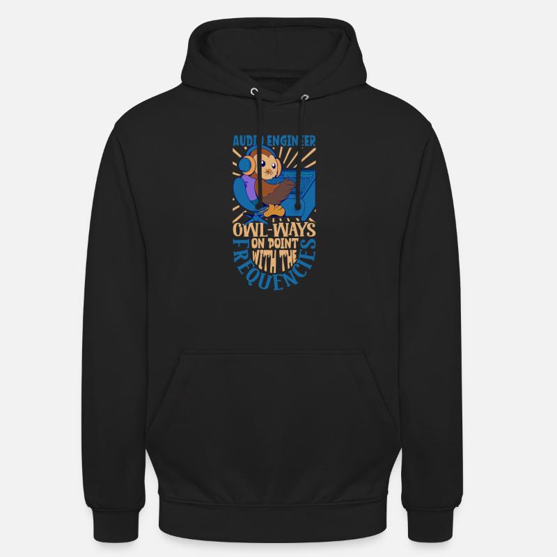 Eule am Mischpult - Tontechniker - Unisex Hoodie - Schwarz