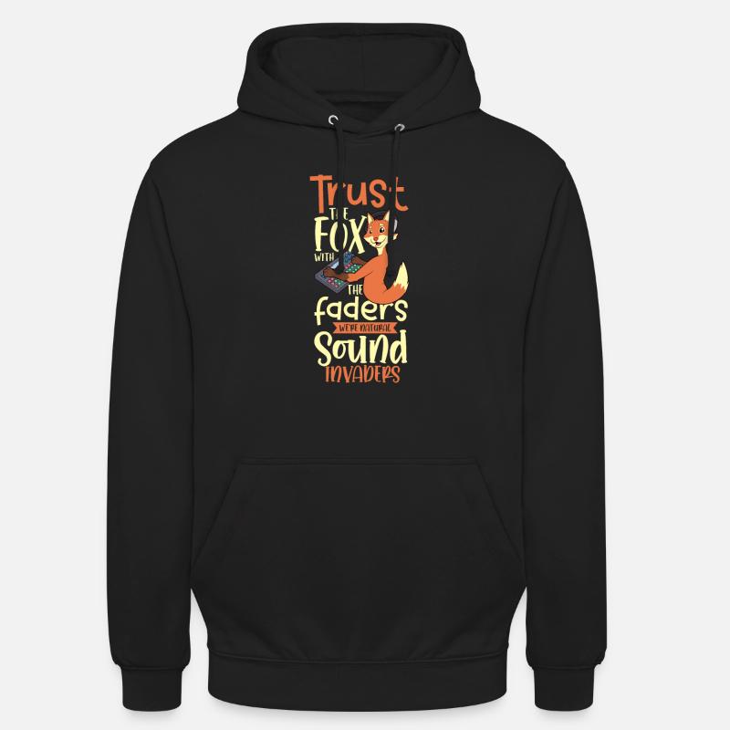 Fuchs am Mischpult - Tontechniker - Unisex Hoodie - Schwarz