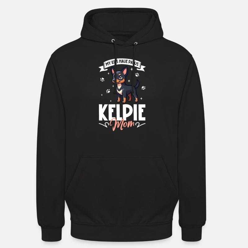Maman Kelpie australienne - Sweat-shirt à capuche unisexe - noir