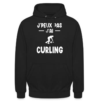 I can't I curling gift curler - Unisex Hoodie - black - Front - Alina (178cm) & Michal (187cm)