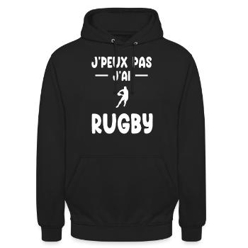 I can't I have rugby man gift rugby player - Unisex Hoodie - black - Front - Alina (178cm) & Michal (187cm)