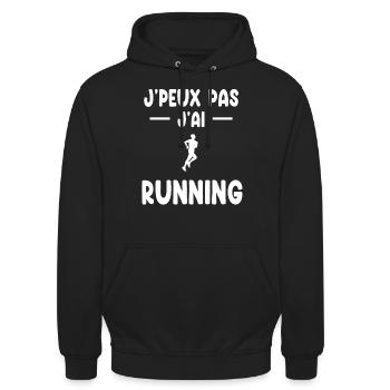 je peux pas j'ai running cadeau coureur - Sweat-shirt à capuche unisexe - noir - Devant - Alina (178cm) & Michal (187cm)