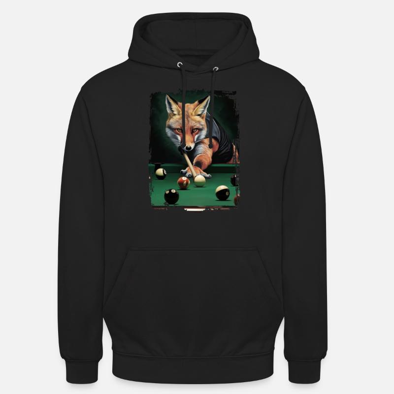 Fuchs spielt Billard Geschenk - Unisex Hoodie - Schwarz