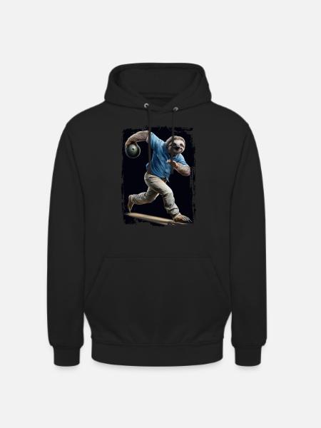 Faultier spielt Bowling Geschenk - Unisex Hoodie - Schwarz