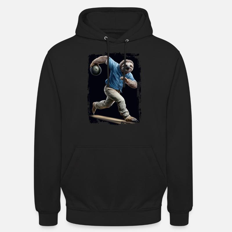 Faultier spielt Bowling Geschenk - Unisex Hoodie - Schwarz
