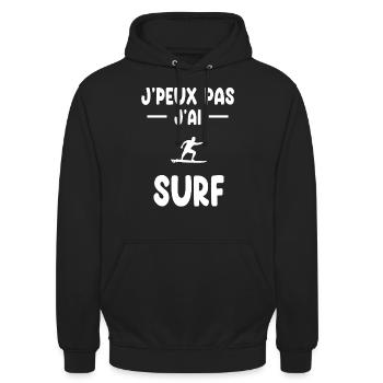 I can't I have surf man gift surfer - Unisex Hoodie - black - Front - Alina (178cm) & Michal (187cm)