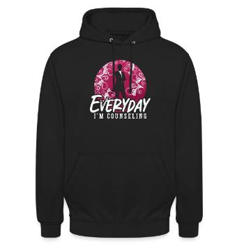 School Counselor Everyday I'm Counseling Therapist - Unisex Hoodie - black - Front - Alina (178cm) & Michal (187cm)