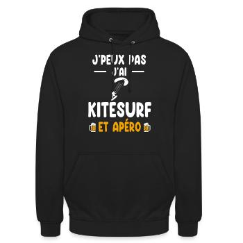 Kitesurfer Ich kann nicht Kitesurf Aperitif - Unisex Hoodie - Schwarz - Vorne - Alina (178cm) & Michal (187cm)