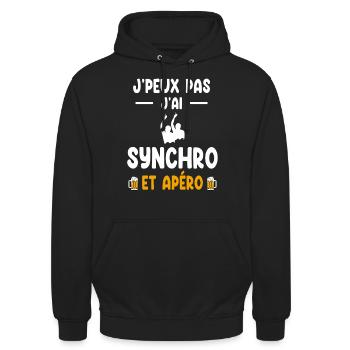Schwimmer Ich kann nicht Ich habe Synchronschwimmen Aperitif - Unisex Hoodie - Schwarz - Vorne - Alina (178cm) & Michal (187cm)