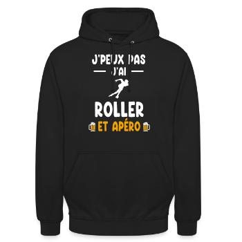 Roller Ich kann nicht Ich kann Roller Aperitif - Unisex Hoodie - Schwarz - Vorne - Alina (178cm) & Michal (187cm)