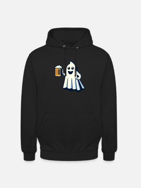 Funny Boozing Ghost Halloween Party - Unisex Hoodie - black