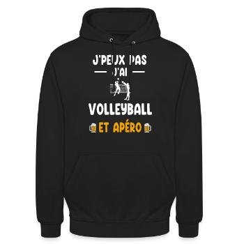 Volleyballspieler Ich kann nicht Volleyball Aperitif trinken - Unisex Hoodie - Schwarz - Vorne - Alina (178cm) & Michal (187cm)