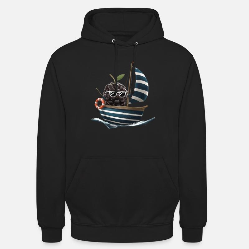 Obst Brombeeren Bootfahren Geschenk - Unisex Hoodie - Schwarz