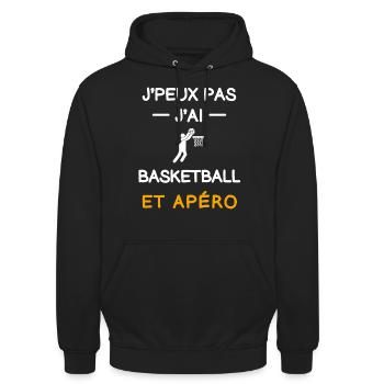 I can't I have basketball aperitif basketball basketball player - Unisex Hoodie - black - Front - Alina (178cm) & Michal (187cm)