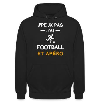 I can't I have football aperitif footballer - Unisex Hoodie - black - Front - Alina (178cm) & Michal (187cm)