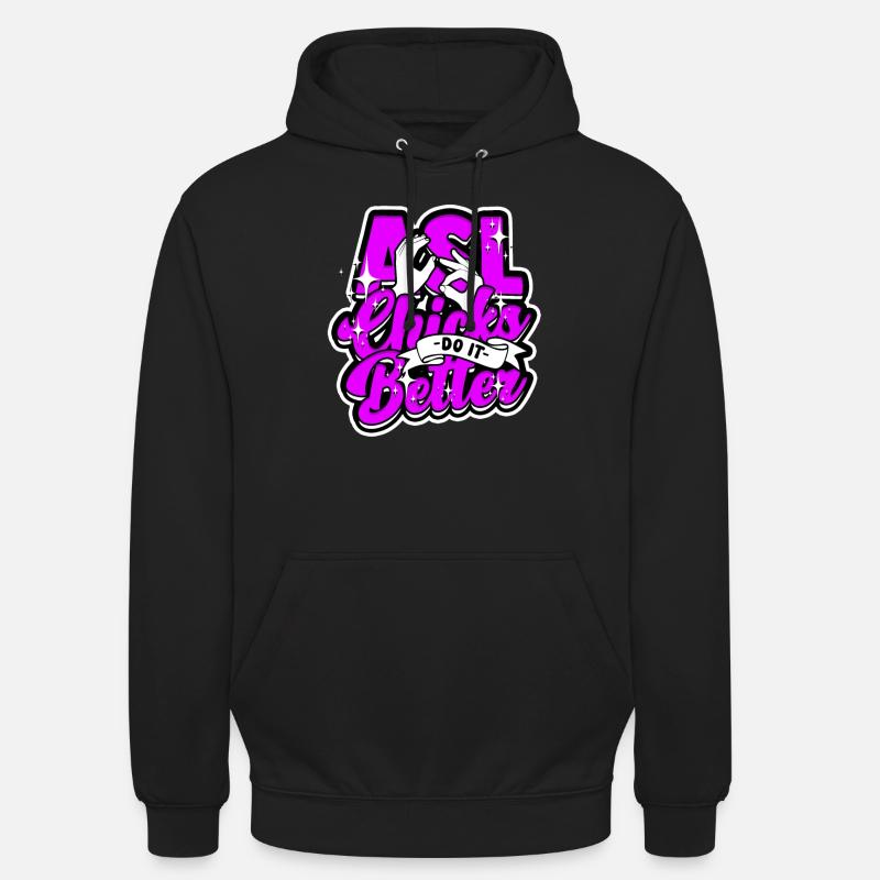 ASL Sign Language Interpreter - Unisex Hoodie - black