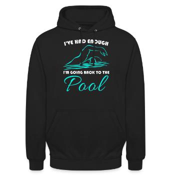 Swimming Pool Triathlon Swimmer - Unisex Hoodie - black - Front - Alina (178cm) & Michal (187cm)