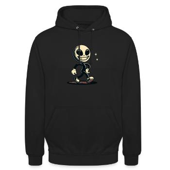 Retro Vintage Alien Halloween Costume Decoration - Unisex Hoodie - black - Front - Alina (178cm) & Michal (187cm)