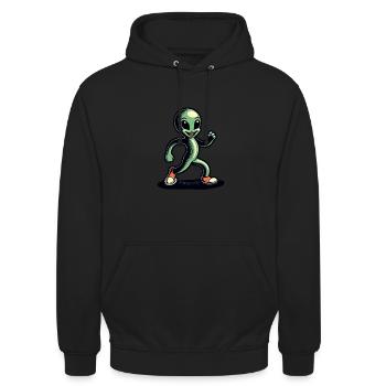Retro Vintage Alien Halloween Costume Decoration - Unisex Hoodie - black - Front - Alina (178cm) & Michal (187cm)