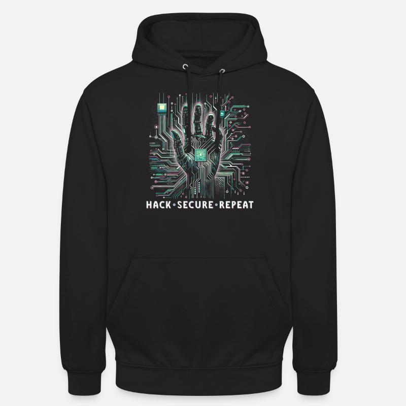 Penetrationstester Hack Secure Repeat - Unisex Hoodie - Schwarz