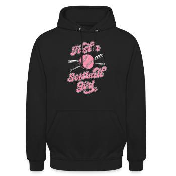 Softball Just A Softball Girl - Unisex Hoodie - Schwarz - Vorne - Alina (178cm) & Michal (187cm)