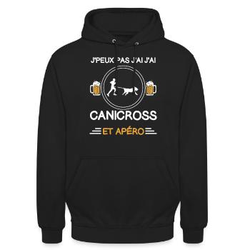 I can't I canicross aperitif trainer - Unisex Hoodie - black - Front - Alina (178cm) & Michal (187cm)