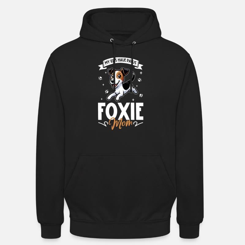 Maman fox-terrier à poil lisse - Sweat-shirt à capuche unisexe - noir
