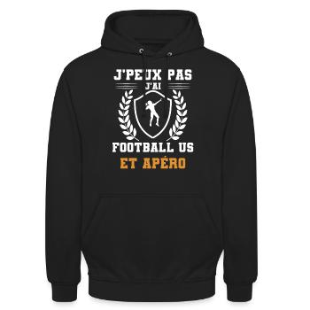 I can't I have US football and humorous aperitif - Unisex Hoodie - black - Front - Alina (178cm) & Michal (187cm)