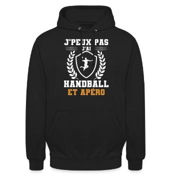 I can't I have Handball und humorvollen Apéro - Unisex Hoodie - Schwarz - Vorne - Alina (178cm) & Michal (187cm)