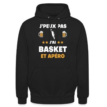 I can't I have basketball aperitif gift - Unisex Hoodie - black - Front - Alina (178cm) & Michal (187cm)