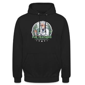 Zoologist for Feathers and Scales Expert Zoology - Unisex Hoodie - black - Front - Alina (178cm) & Michal (187cm)