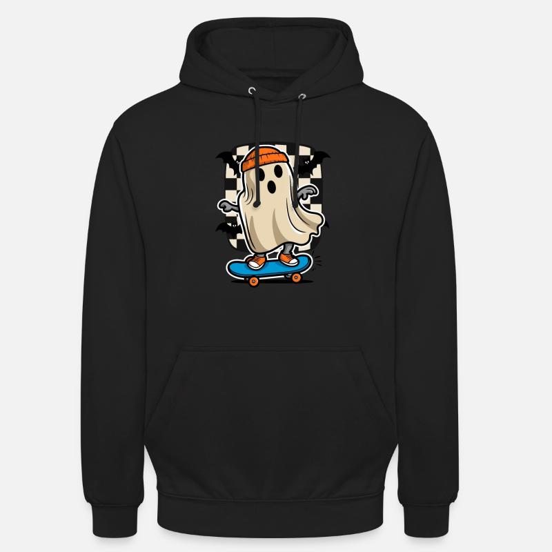 Skateboard Skateboarder Ghost Halloween - Sweat-shirt à capuche unisexe - noir