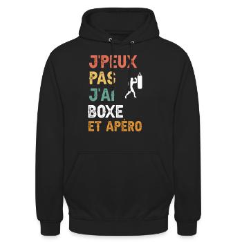 I can't I boxed and vintage aperitif - Unisex Hoodie - black - Front - Alina (178cm) & Michal (187cm)