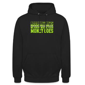 Secrétaire Comptable des Comptables Comptabilité - Sweat-shirt à capuche unisexe - noir - Devant - Alina (178cm) & Michal (187cm)