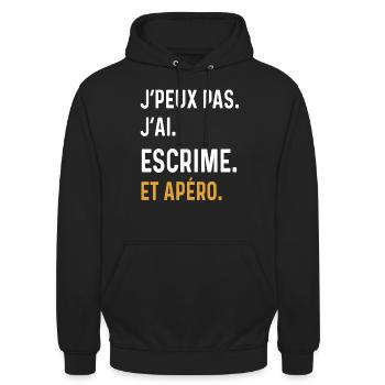 Ich kann nicht fechten, Aperitif-Humor - Unisex Hoodie - Schwarz - Vorne - Alina (178cm) & Michal (187cm)