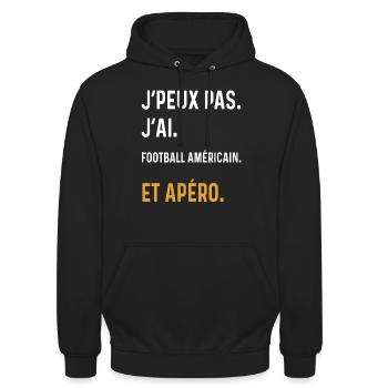 I can't I have American football aperitif humor - Unisex Hoodie - black - Front - Alina (178cm) & Michal (187cm)