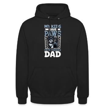Papa Skye Terrier - Sweat-shirt à capuche unisexe - noir - Devant - Alina (178cm) & Michal (187cm)