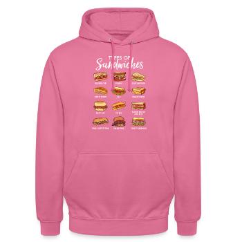 Welt der Sandwiches - Unisex Hoodie - Pink - Vorne - Alina (178cm) & Michal (187cm)