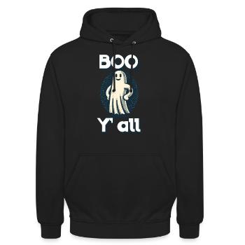 Last Minute Kostüm Lustiges Gespenster Design - Unisex Hoodie - Schwarz - Vorne - Alina (178cm) & Michal (187cm)