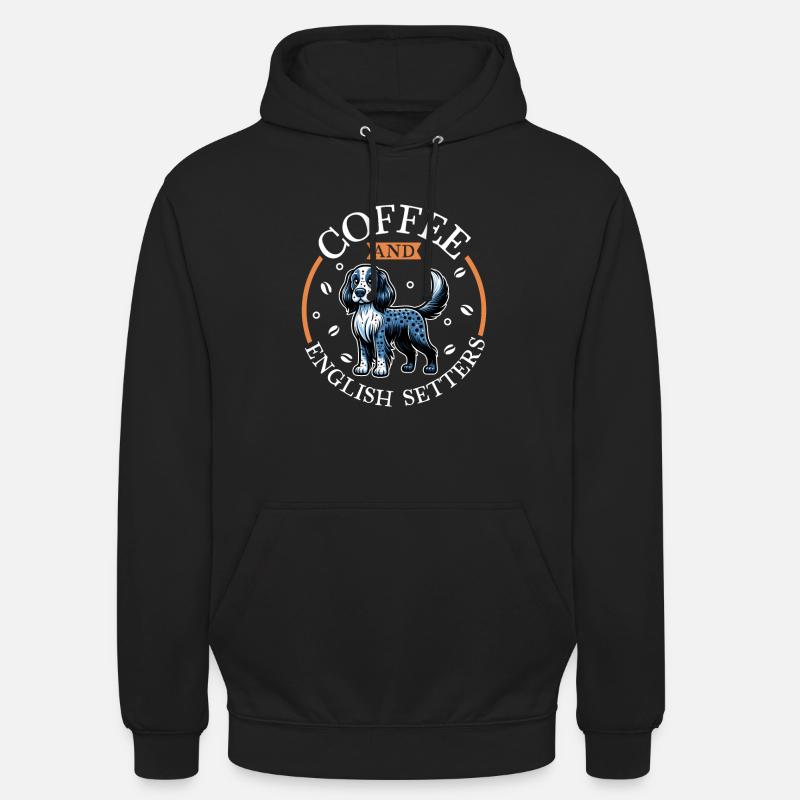 Café et Setter Anglais - Sweat-shirt à capuche unisexe - noir