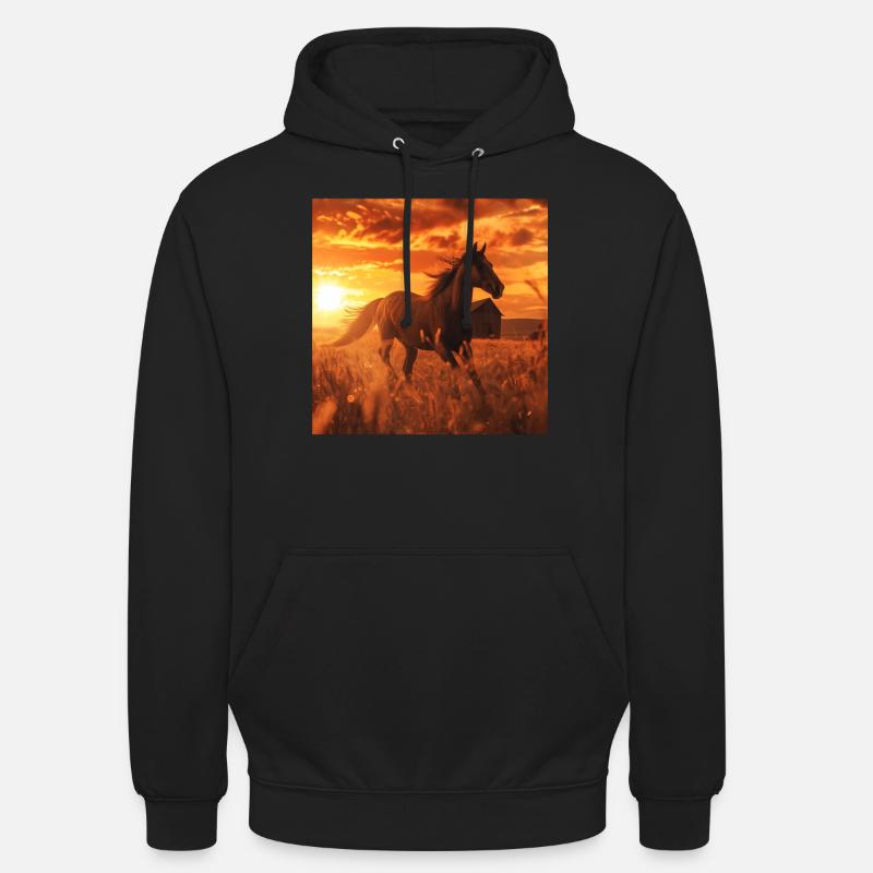 Cheval - Sweat-shirt à capuche unisexe - noir