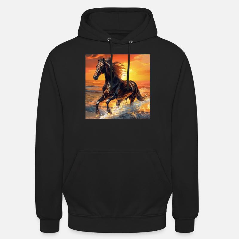 Cheval - Sweat-shirt à capuche unisexe - noir