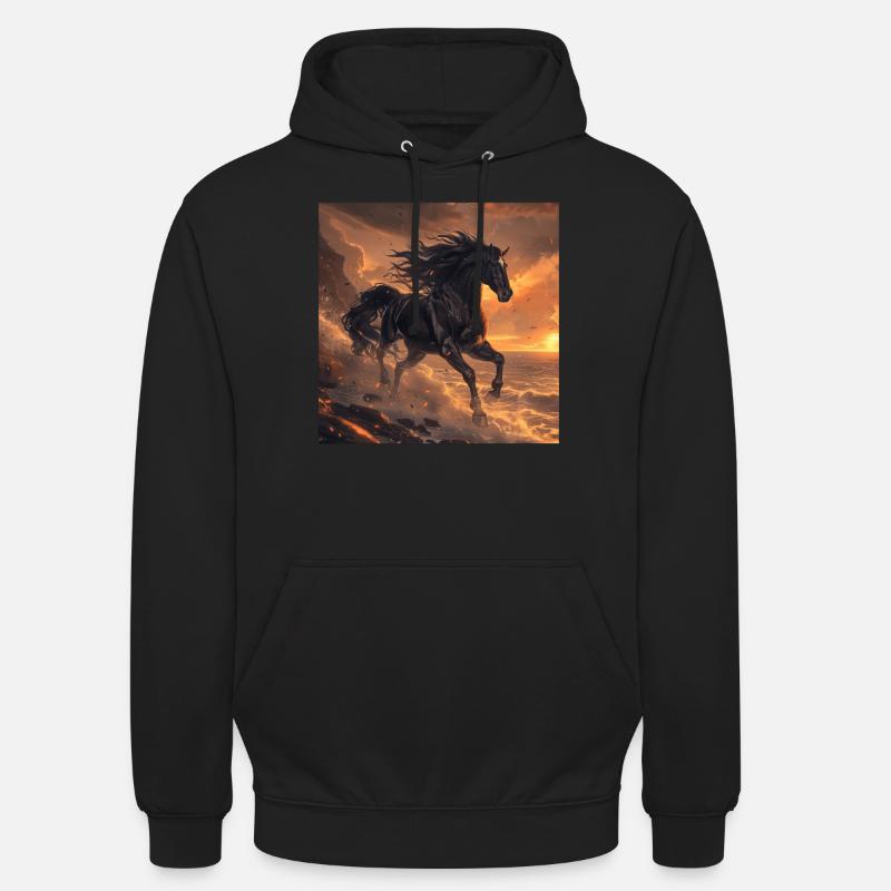 Cheval - Sweat-shirt à capuche unisexe - noir