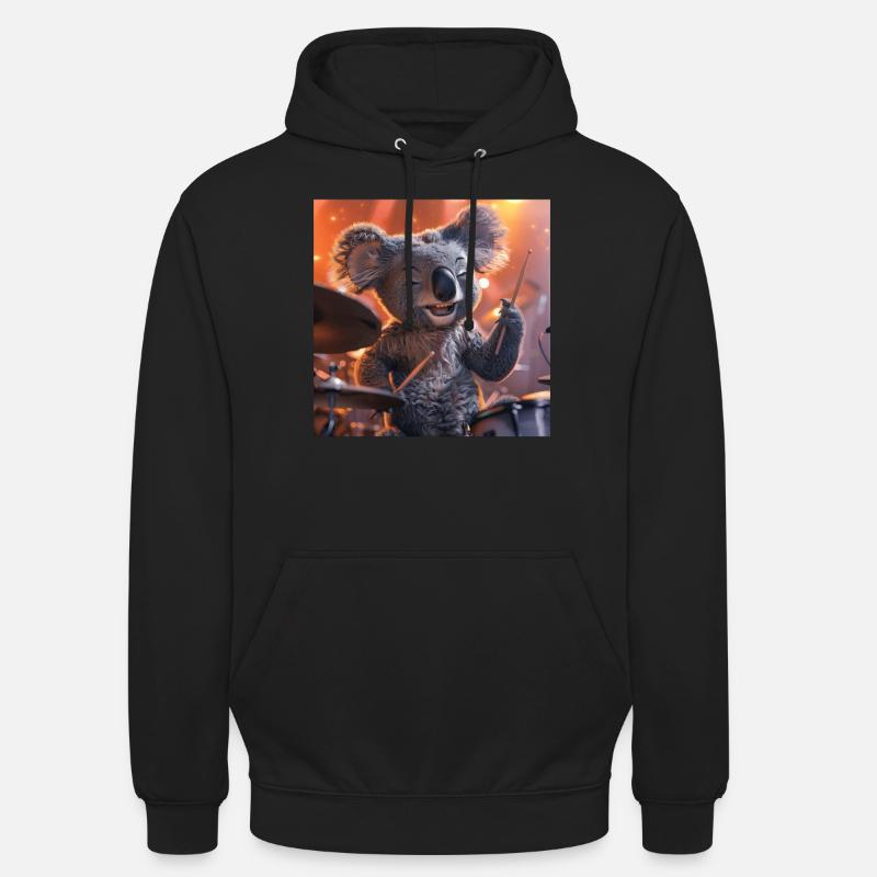 Koala - Sweat-shirt à capuche unisexe - noir