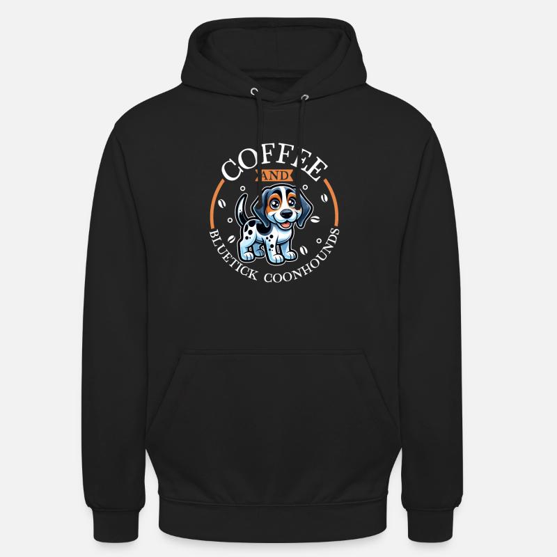 Café et Bluetick Coonhound - Sweat-shirt à capuche unisexe - noir
