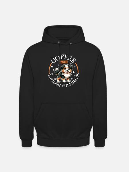Coffee and English Shepherd - Unisex Hoodie - black