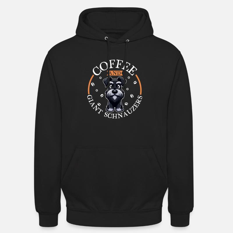 Café et schnauzer géant - Sweat-shirt à capuche unisexe - noir