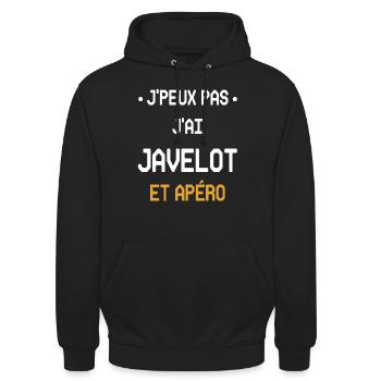 I can't I have Speerwurf und Aperitif - Unisex Hoodie - Schwarz - Vorne - Alina (178cm) & Michal (187cm)